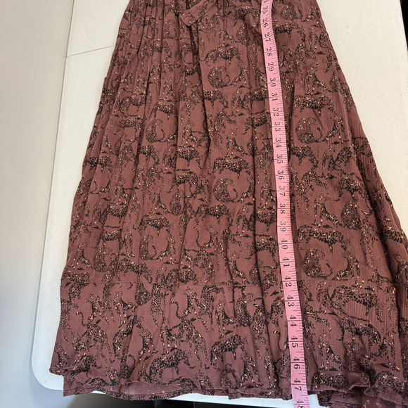 Fat Face Odette Tonal Leopard Dress Womens US Sz 8 Maxi Flutter Sleeve Tie Belt - Picture 13 of 16